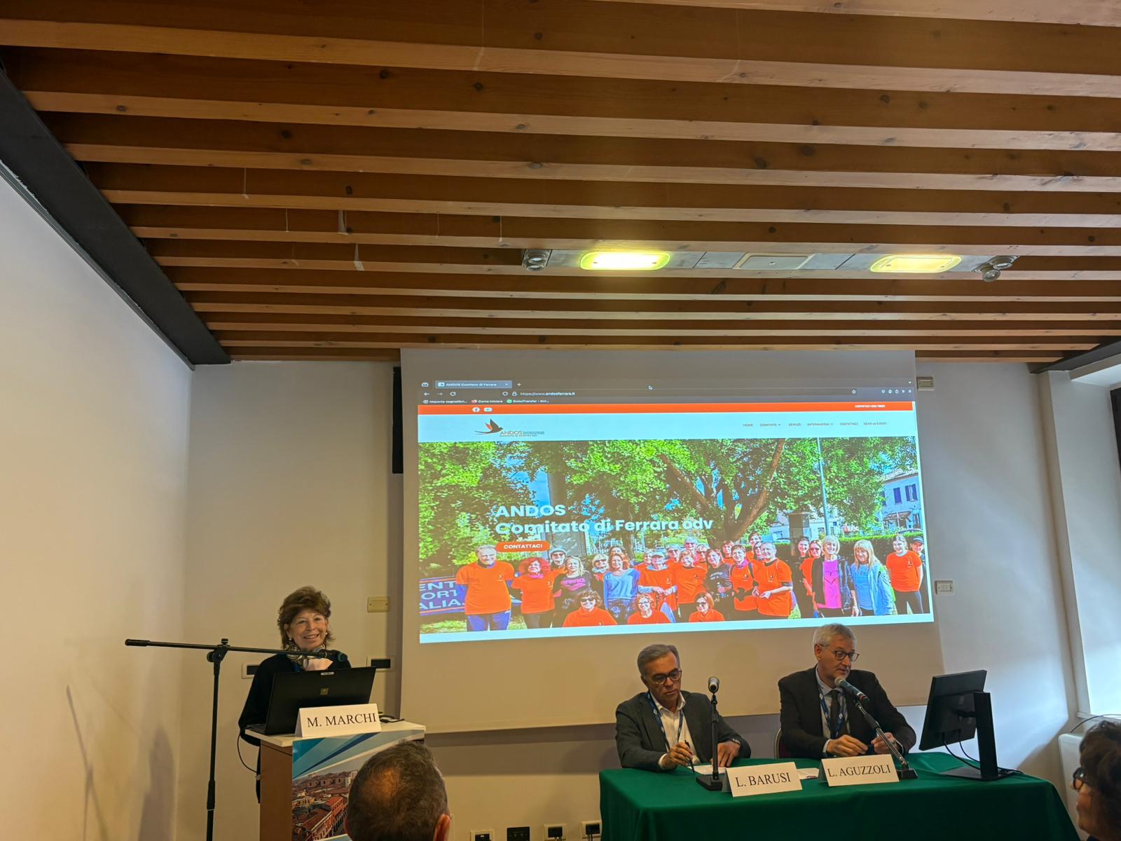 I relatori e la presidente Andos Marcella Marchi