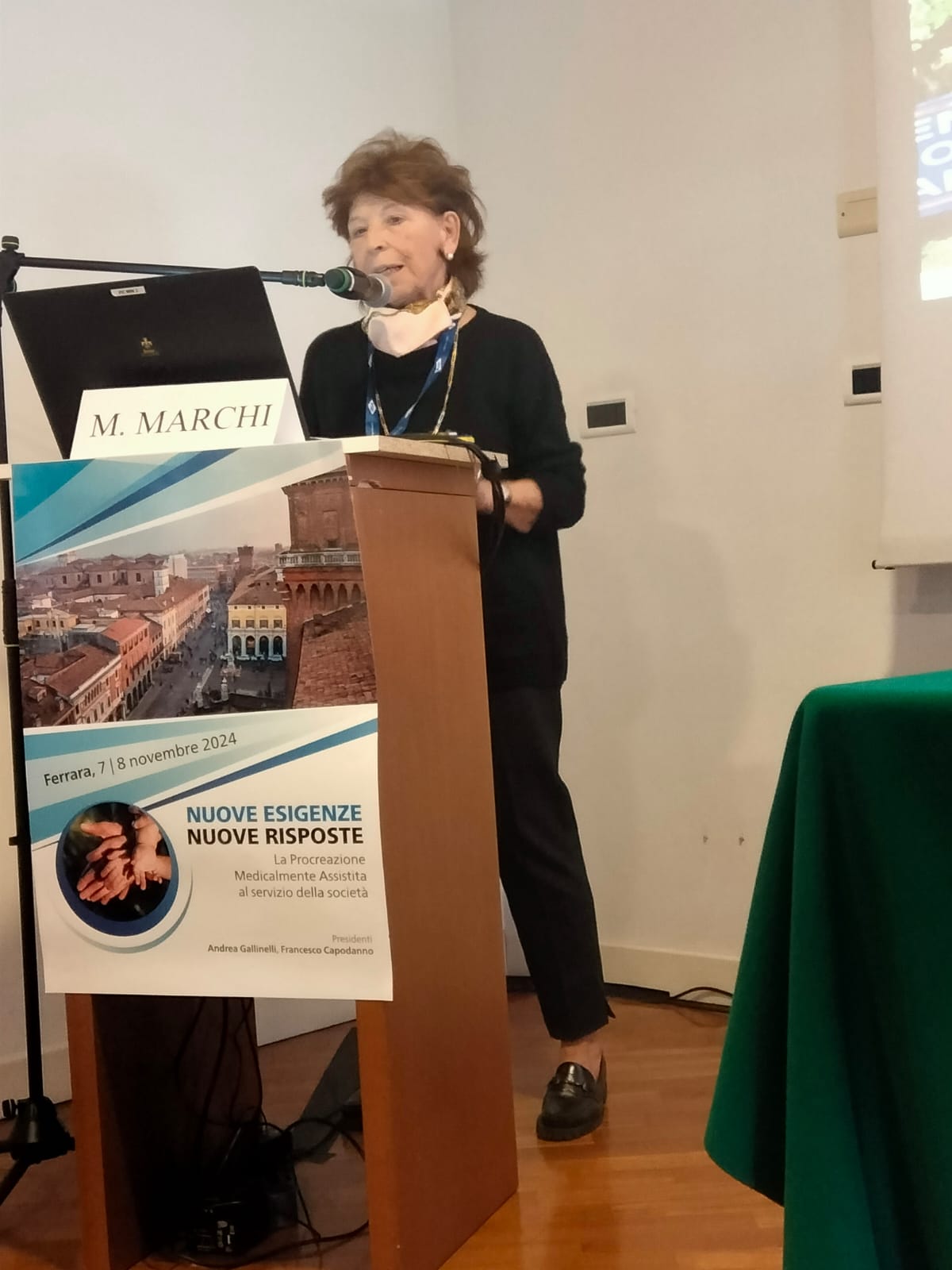 La presidente Marcella Marchi nel corso del suo intervento