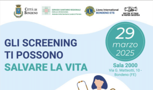 Scopri di più sull'articolo 29/3 – Incontro: “Gli screening ti possono salvare la vita”