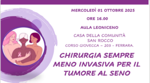 Scopri di più sull'articolo 1/10 Incontro pubblico “Chirurgia sempre meno invasiva per il tumore al seno”