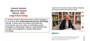 Scopri di più sull'articolo Il prof. Luigi Grassi premiato con il Jimmie Holland Memorial Award: un orgoglio anche per il nostro Comitato