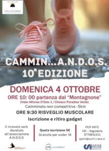 Scopri di più sull'articolo Cammin…ANDOS festeggia 10 anni: domenica 4 ottobre torna la camminata solidale